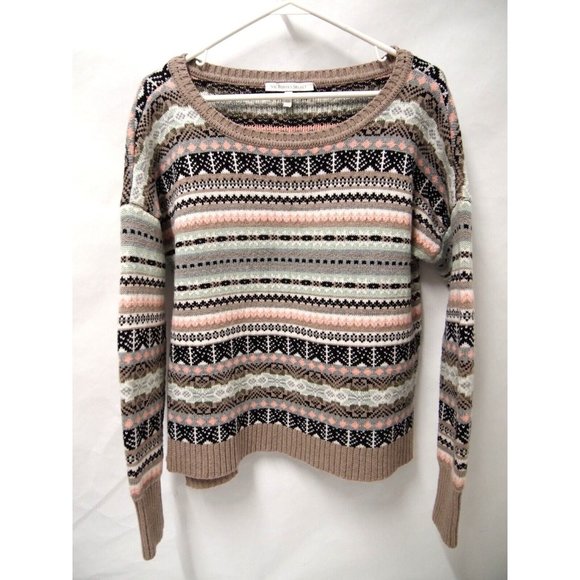 Victoria's Secret Womens Sweater XS Knit Fair Isle Striped Oversize Thick Cotton - Picture 1 of 5